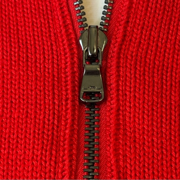 Lauren Ralph Lauren Active Red Cotton Quarter Zip Knit Sweater Women's Small - Picture 5 of 12